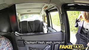 Wow! Brunette In Stockings Takes Huge Facial Cumshot In Fake Taxi!