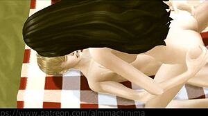 young man sucks and rides big cock learning from sexy lady outdoors in irina part4