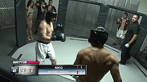 brunette babe bent over pussy fucked roughly after fight squirts hard