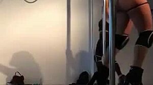 sexy doctor strips and dances seductively on pole for eager patient in hospital room