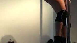 sexy doctor strips and dances seductively on pole for eager patient in hospital room