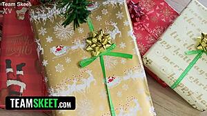 Santa's Massive Load Hits Blonde Big Tits Early Teasing Taboo Christmas Orgasm Overload