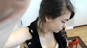 TEEN SUCKS DILDO like it's YOUR throbbing COCK craving more