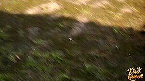 Stalker films Kira Queen's big clit and natural tits in lingerie toy masturbation lesbian tease