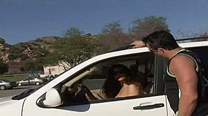 busty brunette gagging on monster cock till facial cum explosion