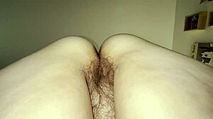 Chubby bbw brunette with huge tits hairy pussy gets fucked deep creampied by neighbor in homemade video