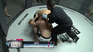 brunette babe bent over pussy fucked roughly after fight squirts hard