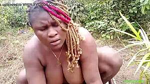 big black cock pounds fat ebony wife's hairy bush pussy closeup