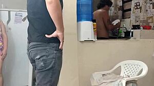 Slutty wife cheats right beside clueless husband pounding her big ass in sneaky cuckold heat