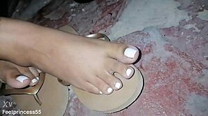 Sexy feet fetish close-up with teasing toes legs and seductive arches for ultimate pleasure