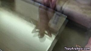 😍 first time this teen takes a massive facial cumshot after deep blowjob!