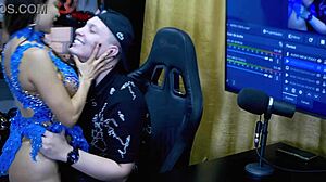 Ruan flashes huge cock at belinha on podcast, she drools horny—what would you do?