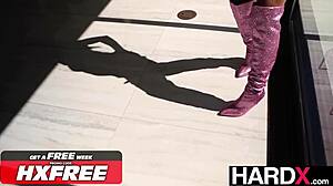 ebony bimbo bombshell pussy hammered sideways by monster black cock