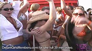 Wanna see bikini babes flash boobs pussy at Texas beach?