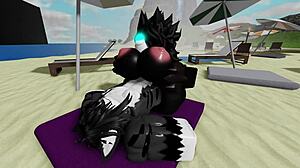 oh god having rough beach sex with scp-1471 mal0 she rides so good!!