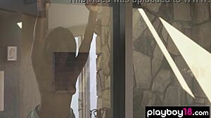 victoria antoinette strips stockings to bare her tight ebony pussy slowly