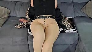 milf sophie teases with sexy strip before clothes get ripped