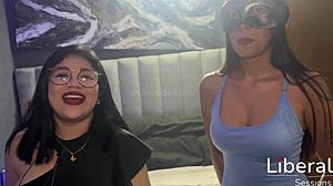 Skinny tattooed 19yo Sarah debuts swinging with petite Latina friends?