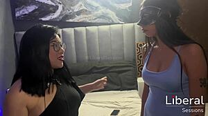 Skinny tattooed 19yo Sarah debuts swinging with petite Latina friends?