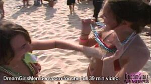 Wanna see bikini babes flash boobs pussy at Texas beach?