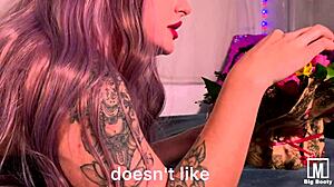 Cute Shemale Bitch Sucks Rides Huge Dildo Wet Pussy Squirting Valentine's