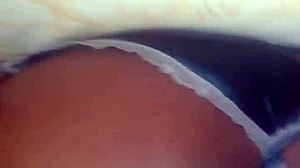 she bends over for intense ebony doggy style pounding at home