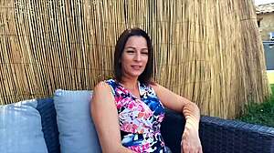 Pretty skinny French brunette milf Kyara Jolie craves natural tits sex 😘