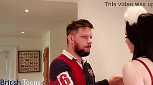 What if the collared British teen next door bent over your kitchen desk for a hard goth fuck?