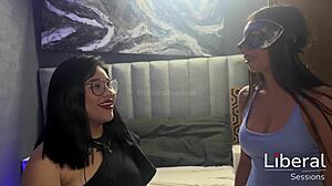 Skinny tattooed 19yo Sarah debuts swinging with petite Latina friends?