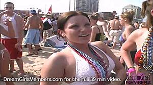 Wanna see bikini babes flash boobs pussy at Texas beach?