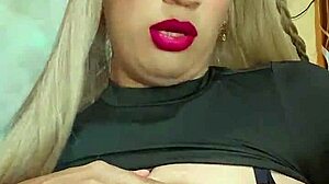 oh god ladyboy trans rica strokes her hard cock while crossdressing so naughtily...