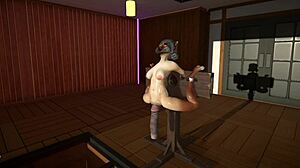 Furry cat dildos stretch tight holes leading to massive cum inflation explosion