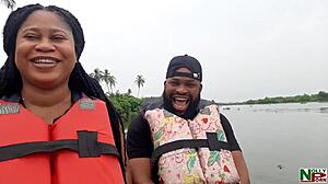 big black cock ebony babe bent over doggystyle across the river