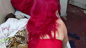 Hot Redhead Aunt Catches Jerking Boy, Helps With Bent-Over Doggy And Multiple Cumshots On Big Ass