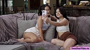 wanna see these asian stepsisters licking shaved pussies and asses wildly?