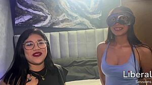 Skinny tattooed 19yo Sarah debuts swinging with petite Latina friends?