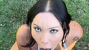 Big Cock Pov Pounds Petite Japanese Pussy in Car Creampie Cumshot