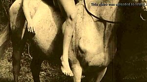 Dark lantern unleashes bold vintage hairy pussy riding with natural tits bounce