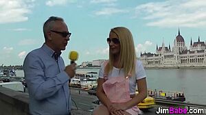 Holy shit sexy British teen amateur begs for old man's cumshot after fingering!