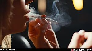 Pov blonde sharon white spits on cock while smoking