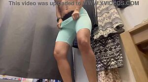 😍 Milf tries sexy dresses showing off big tits and ass outdoors 👀