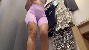 😍 Milf tries sexy dresses showing off big tits and ass outdoors 👀