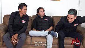 Three Horny Young Studs Ravish Submissive Redhead Nympho Casting!