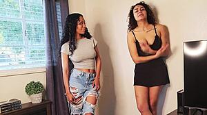 Mara Luv deepthroats black cock in first hardcore threesome