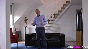 Holy shit sexy British teen amateur begs for old man's cumshot after fingering!