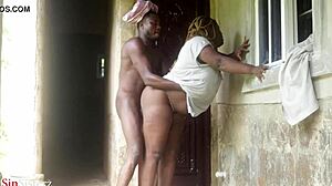 Fucking my wife hard after work with monster cock doggystyle!