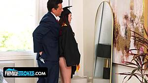 Stepdad sneaks into stepdaughter's bed for secret fuck?