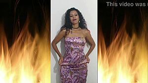 exclusive housewife flashes juicy shaved pussy closeup in homemade lingerie solo