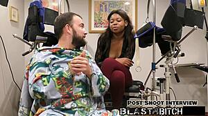 minnie rose's pretty face blasts with hot cum right after her deep blowjob session