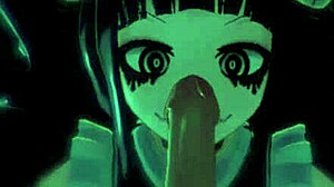 monster elf girl jumps cock with neko sis and slimer domme